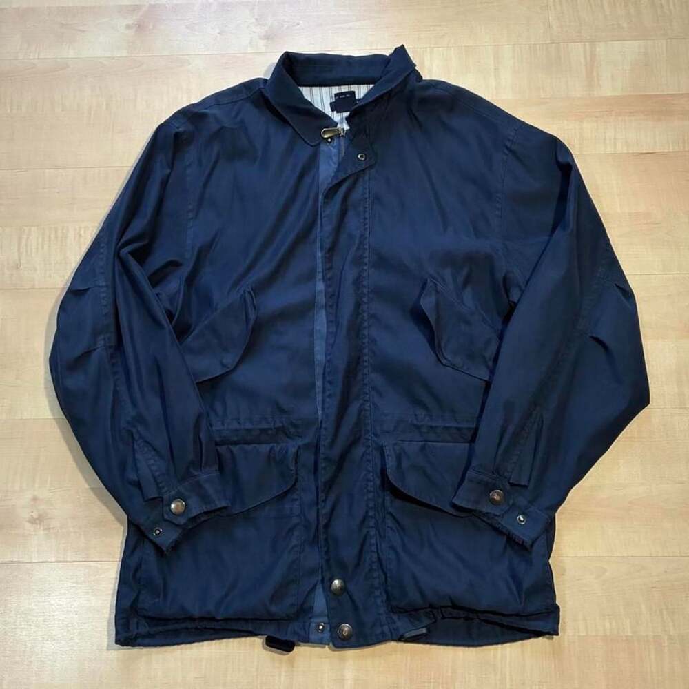 Nautica Utility Field Jacket Size L Navy Blue 1998 Vintage Coat